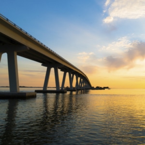 Hugo Lingrens Causeway shot at sunrise on Sanibel Island