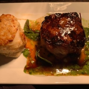 filet of beef at Sweet Melissa's on Sanibel Island