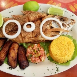 Whole fried fish at the Sanibel Fish House on Sanibel Island