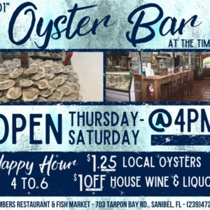Oysters at Timbers located on Sanibel Island